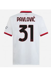 AC Milan Strahinja Pavlovic #31 Fotballdrakt Borte Klær 2024-25 Korte ermer